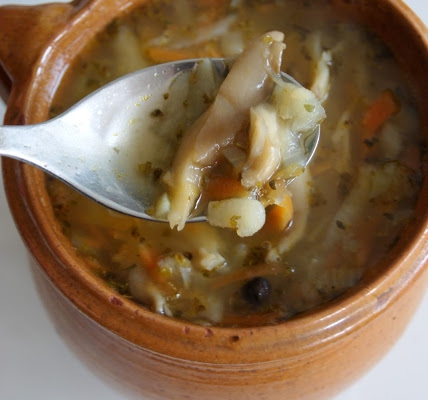 Zupa z boczniaków - flaczki wegetariańskie