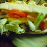 Hamburger w pitta bread...