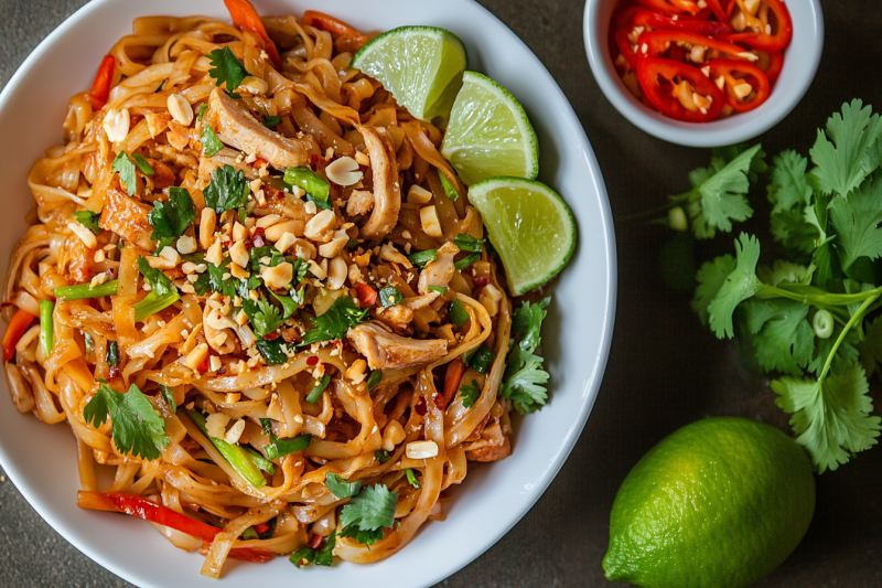 Pad Thai z indykiem i warzywami – szybki, aromatyczny i idealnie zbilansowany obiad