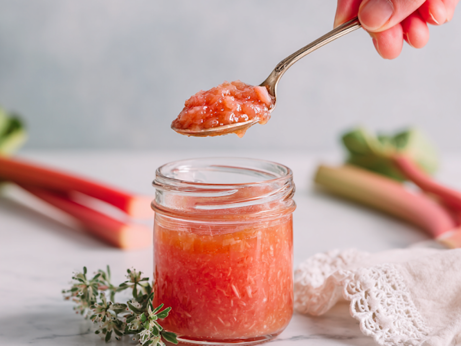 Konfitura z rabarbaru z jabłkiem i wanilią