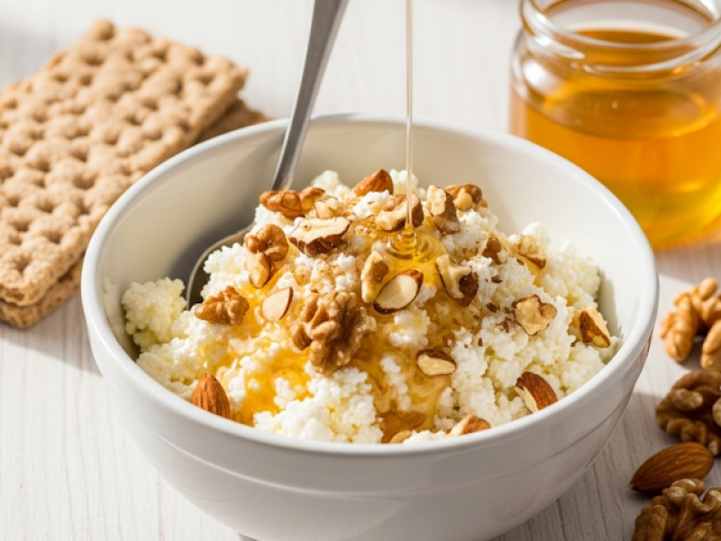 Twarożek High-Protein z Miodem i Orzechami – Szybkie Śniadanie dla Aktywnych!