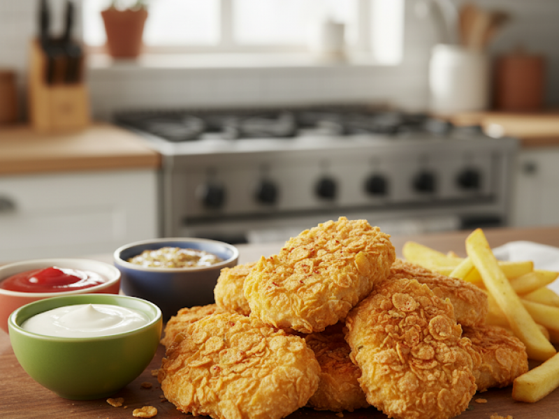 Nuggetsy z Piekarnika w Płatkach Kukurydzianych – Chrupiący Obiad w 20 Minut (Kids-Friendly)!