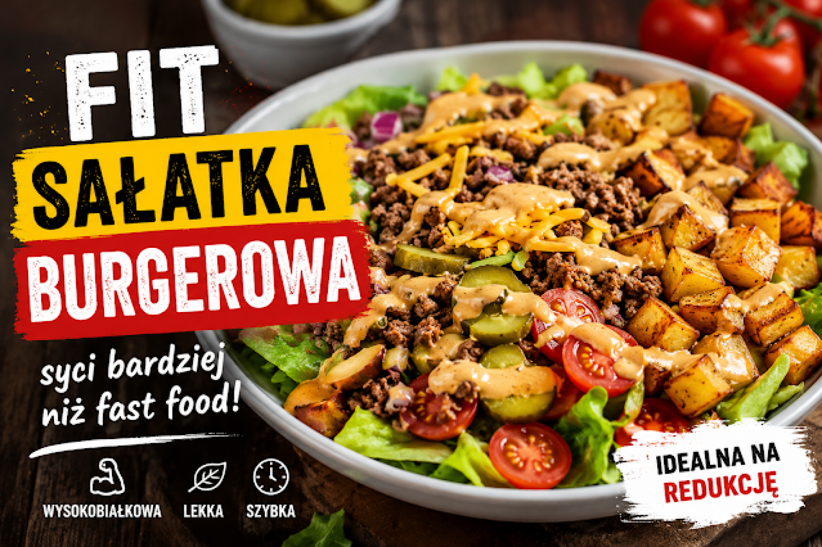 FIT Sałatka Burgerowa — syci bardziej niż fast food