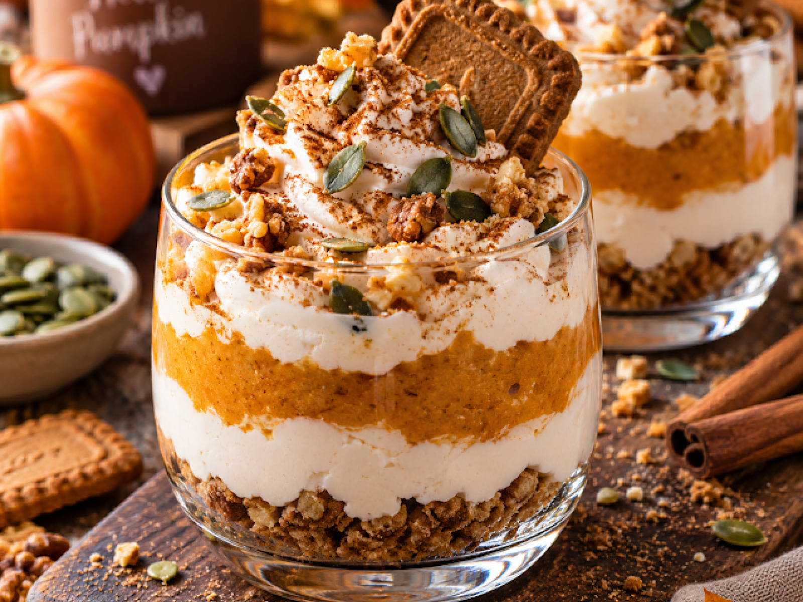 Fit Pumpkin Cheesecake w Pucharku – jesienny deser bez pieczenia