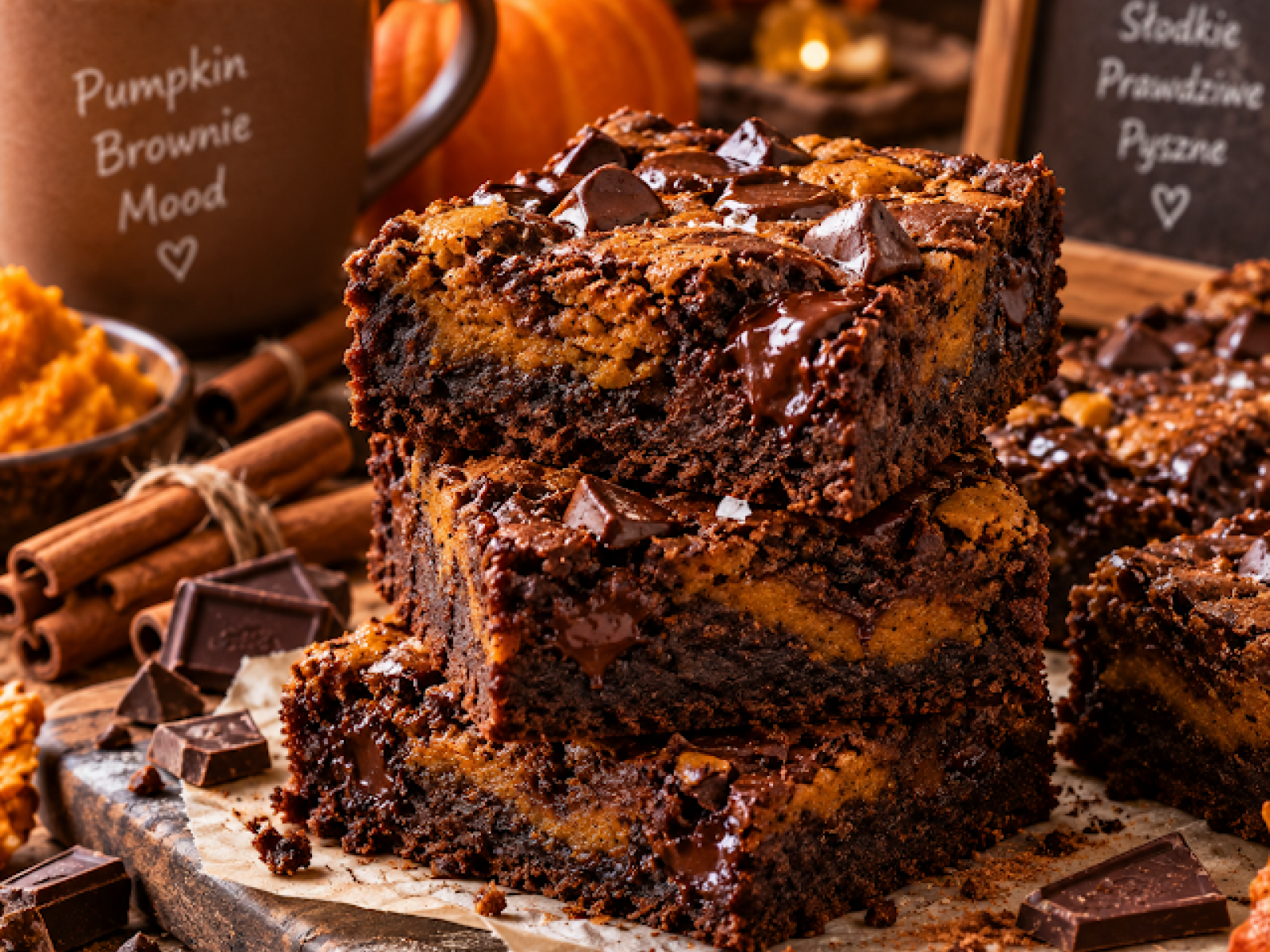 Fit Pumpkin Brownie – mocno czekoladowe, wilgotne i bez cukru