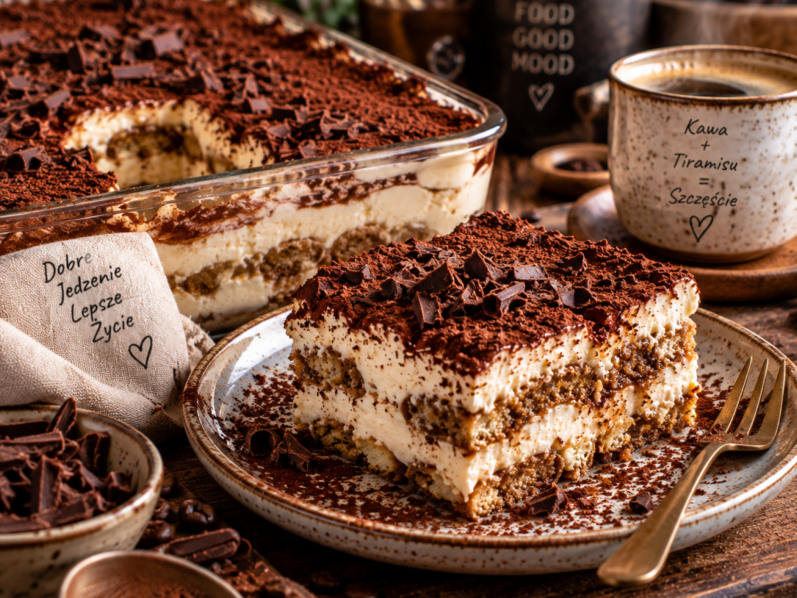 Fit Tiramisu na Blaszce – Wysokobiałkowe Tiramisu Bez Pieczenia