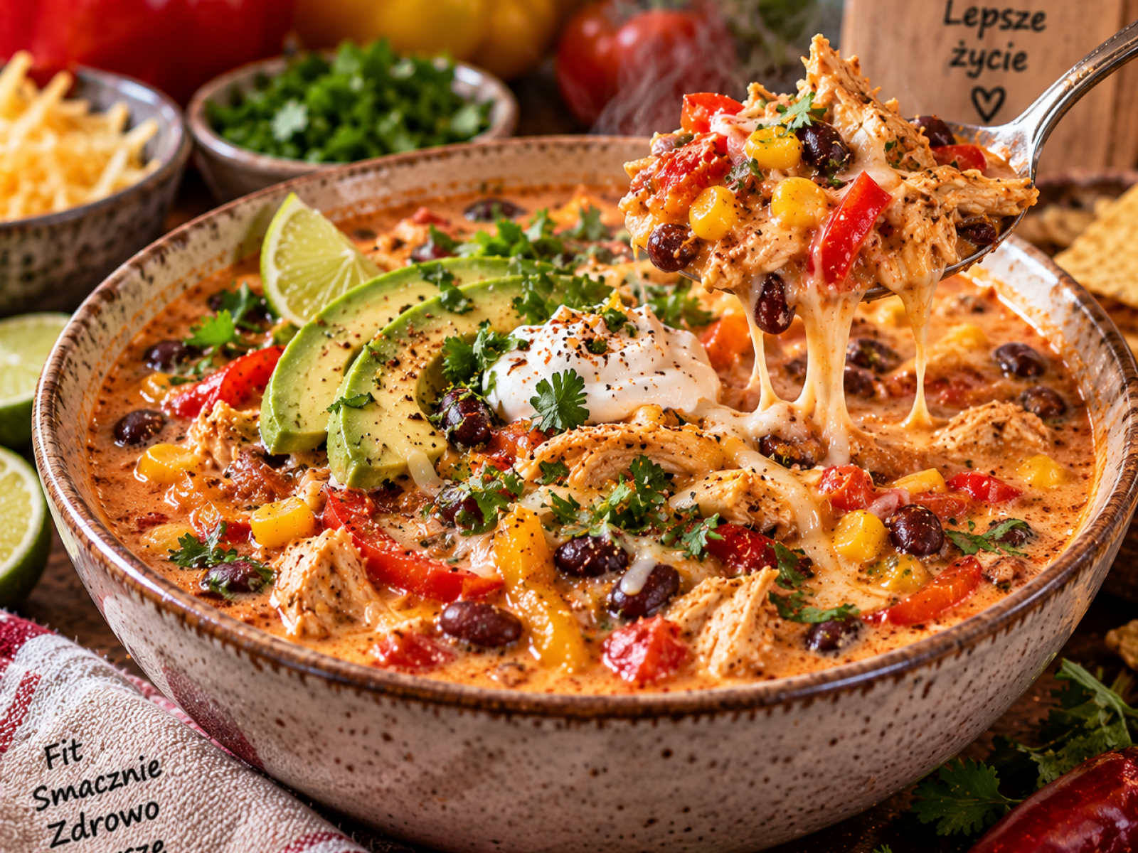 High Protein Chicken Fajita Soup – wysokobiałkowa zupa z kurczakiem