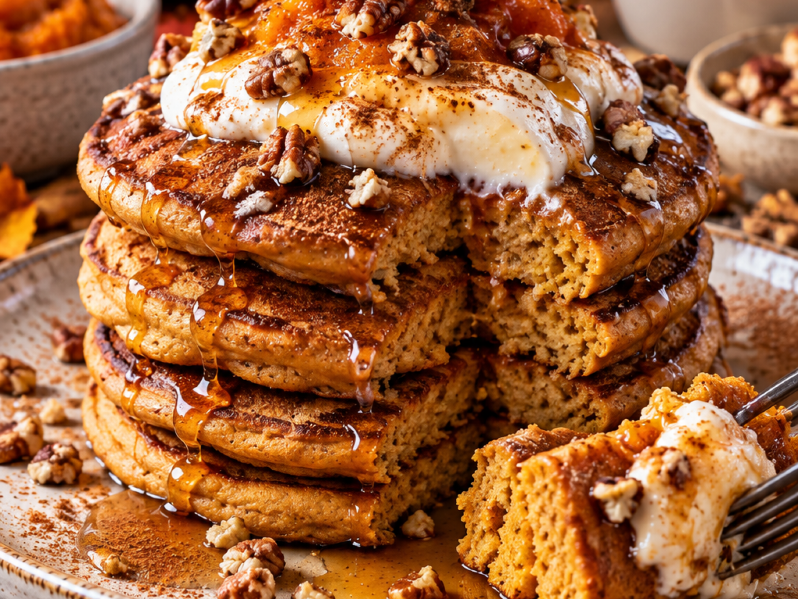 Proteinowe Pancakes Dyniowe à la Pumpkin Pie – Puszyste i Fit