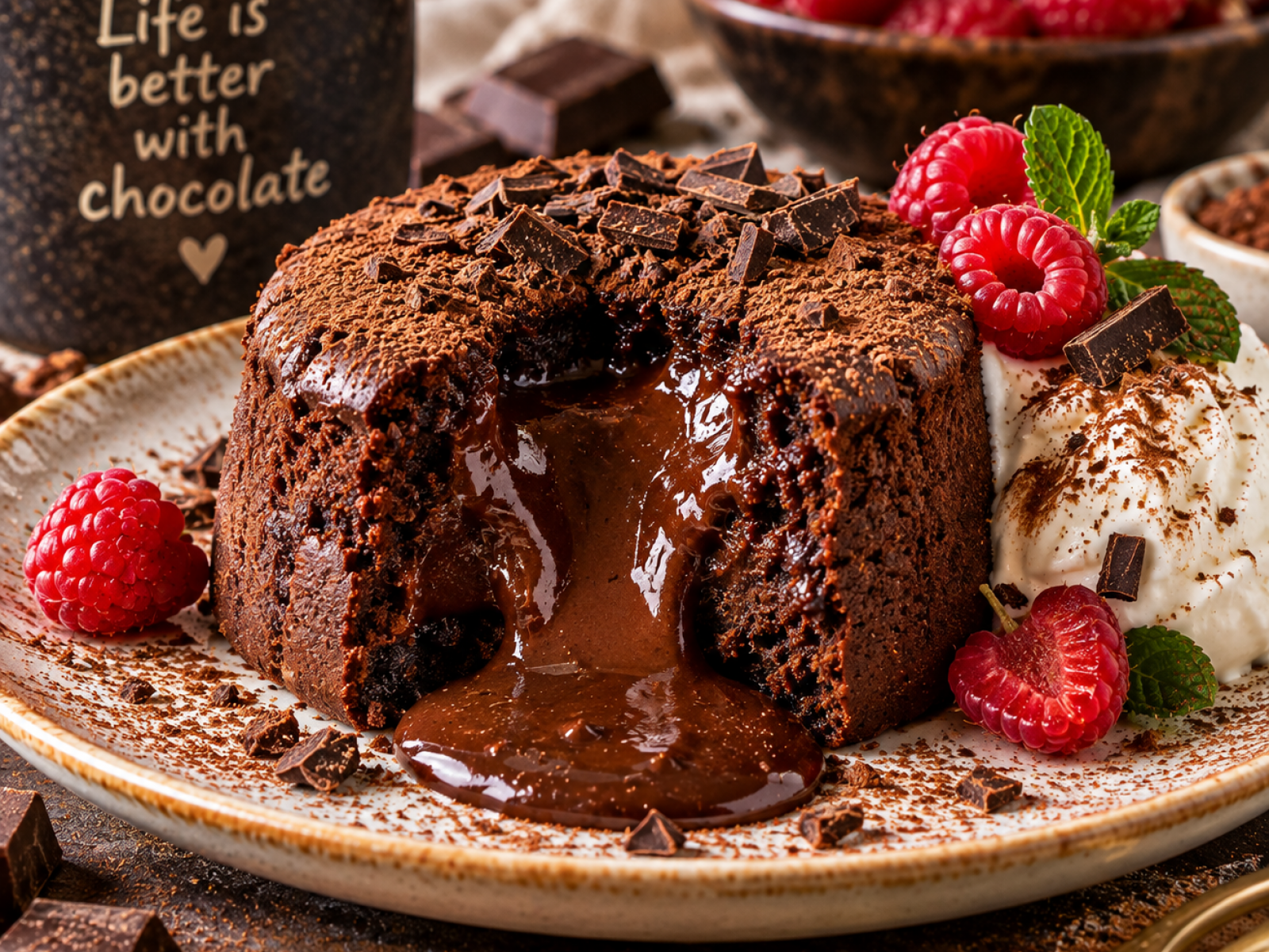 Proteinowy Lava Cake z Czekoladą – przepis w 15 minut