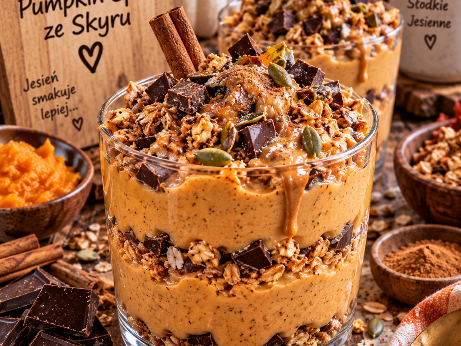 Proteinowy pudding Pumpkin Spice ze skyru – kremowy deser z dynią