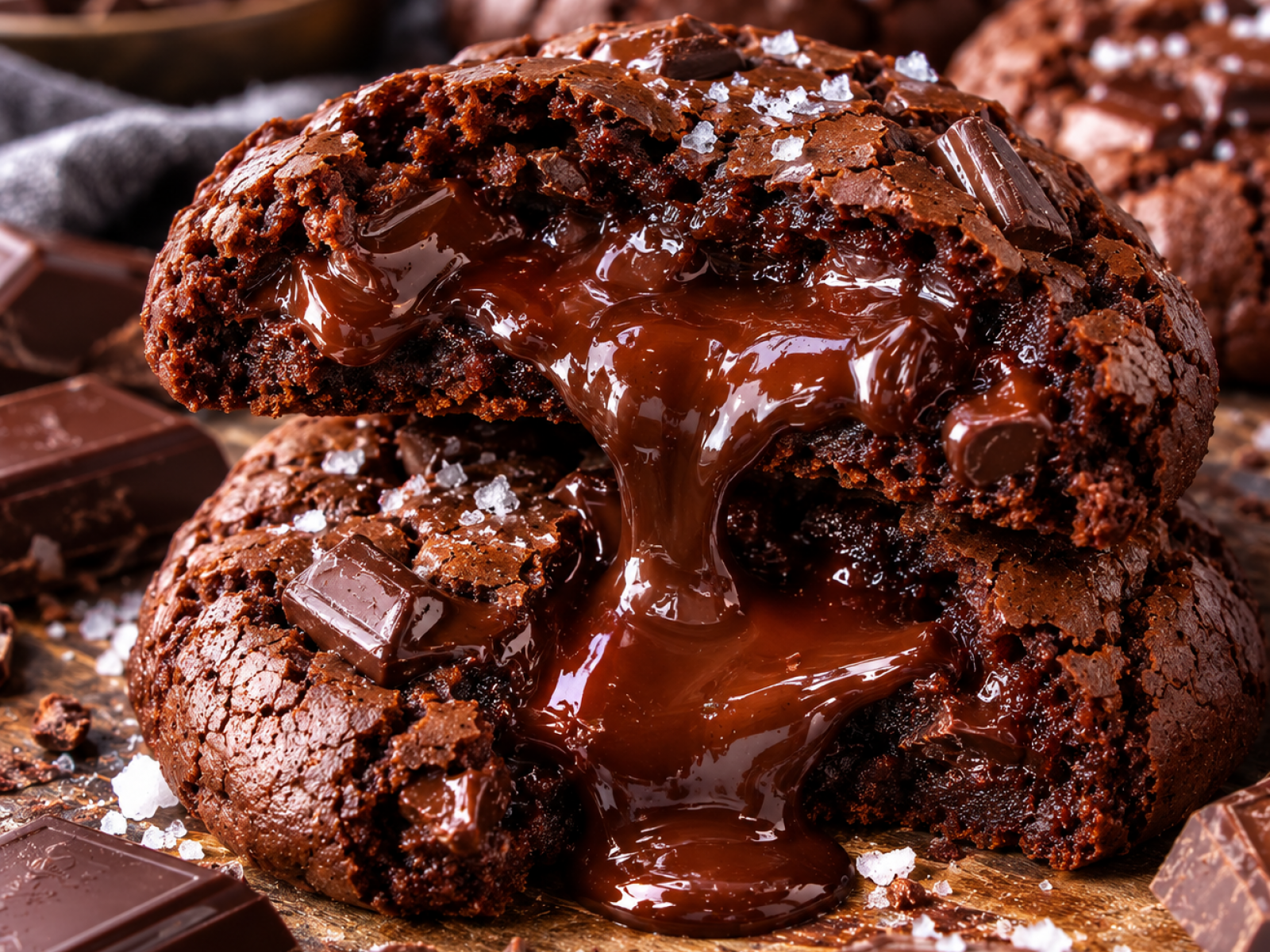 Czekoladowe ciasteczka brownie z płynnym środkiem – prosty przepis