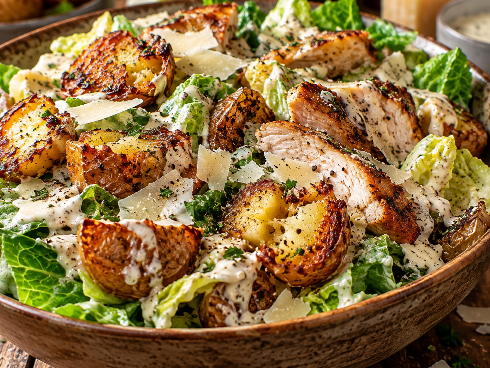 Chrupiąca sałatka Cezar z ziemniakami – Crispy Potato Caesar Salad