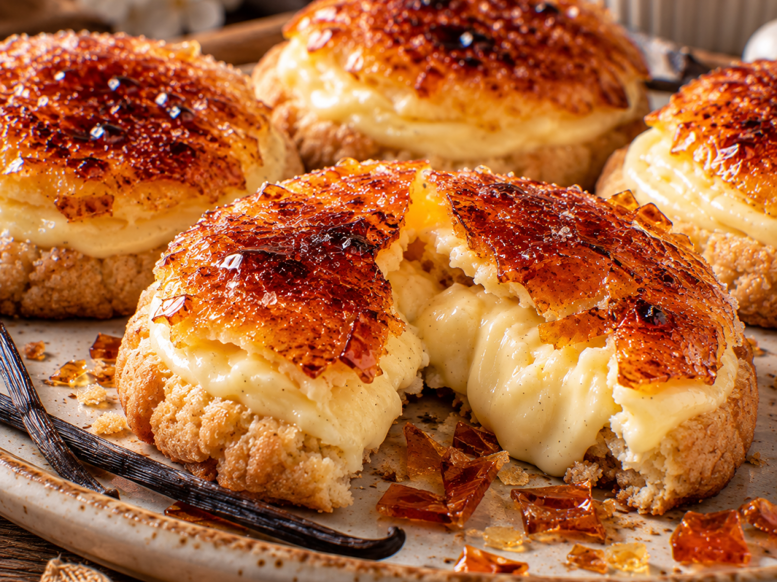 Ciasteczka Crème Brûlée – miękkie z karmelową skorupką