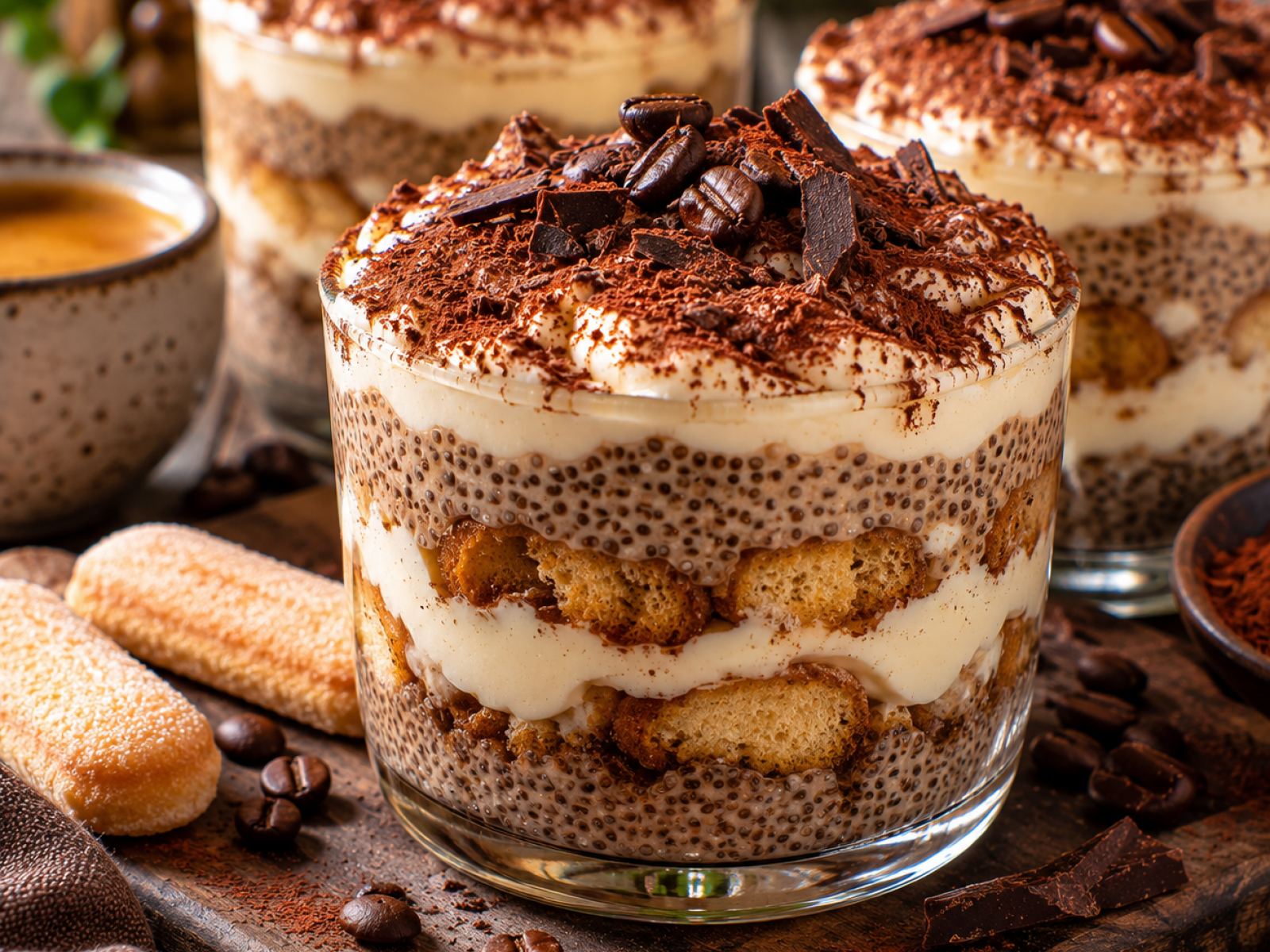 Chia pudding à la tiramisu – prosty deser bez pieczenia