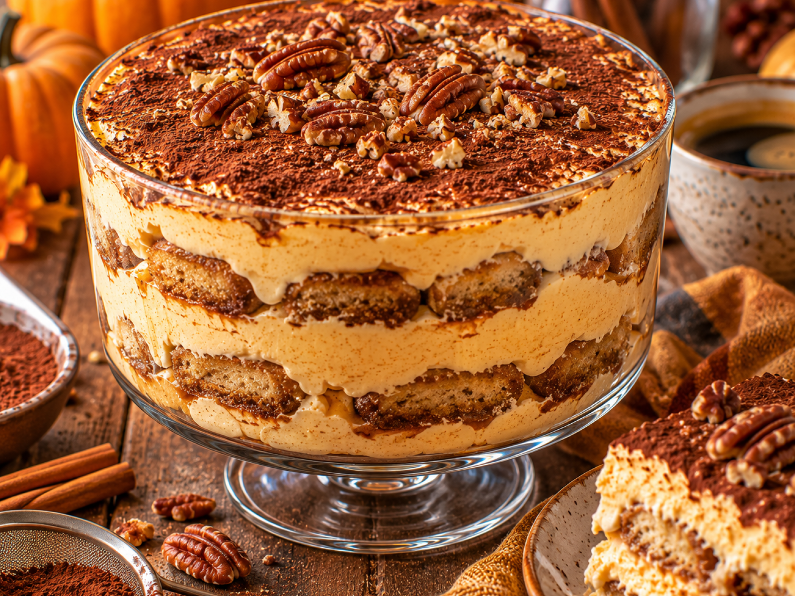 Dyniowe tiramisu bez pieczenia – fit deser z dynią i skyrem