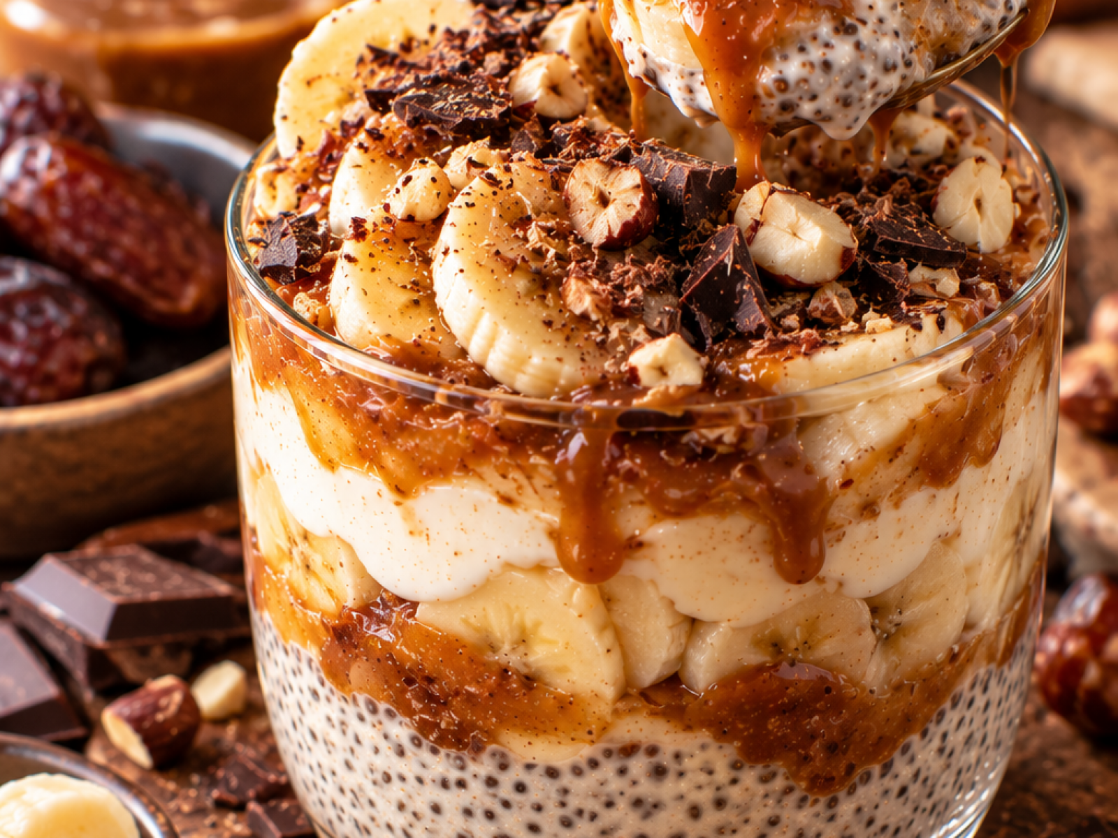 Chia pudding à la Banoffee – banan, karmel i czekolada