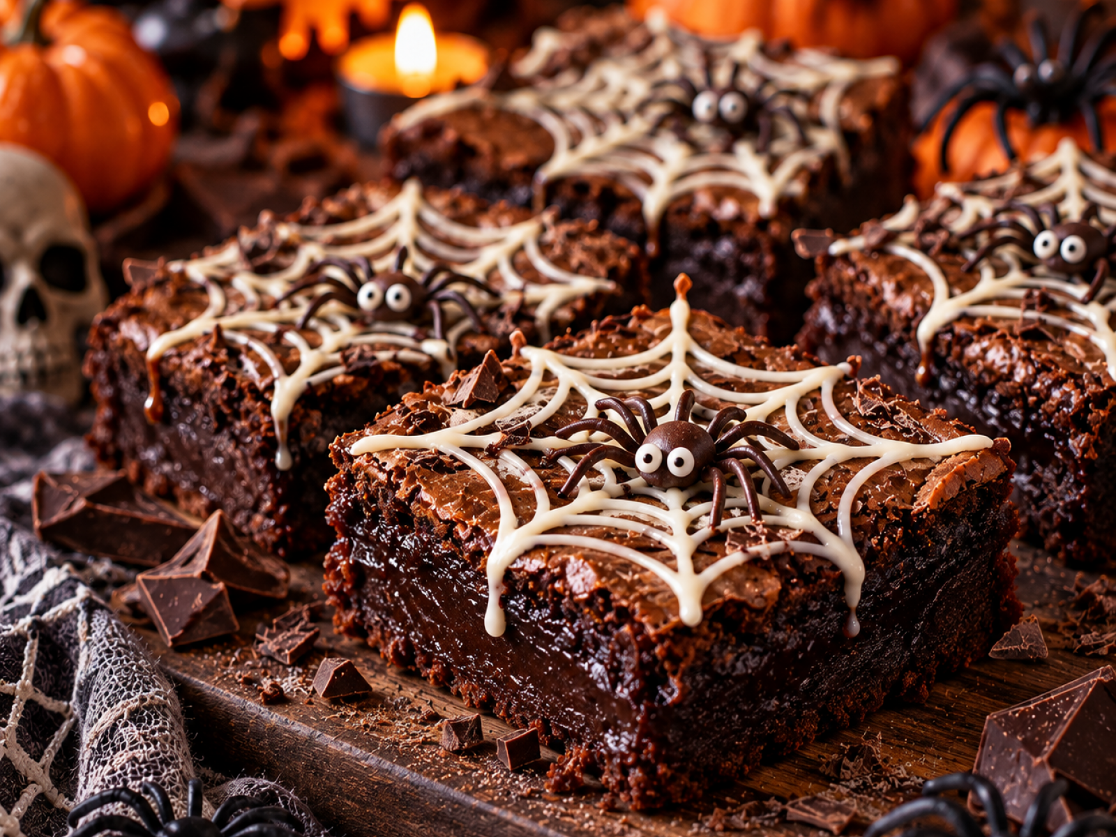 Brownie na Halloween z pajęczyną – prosty przepis