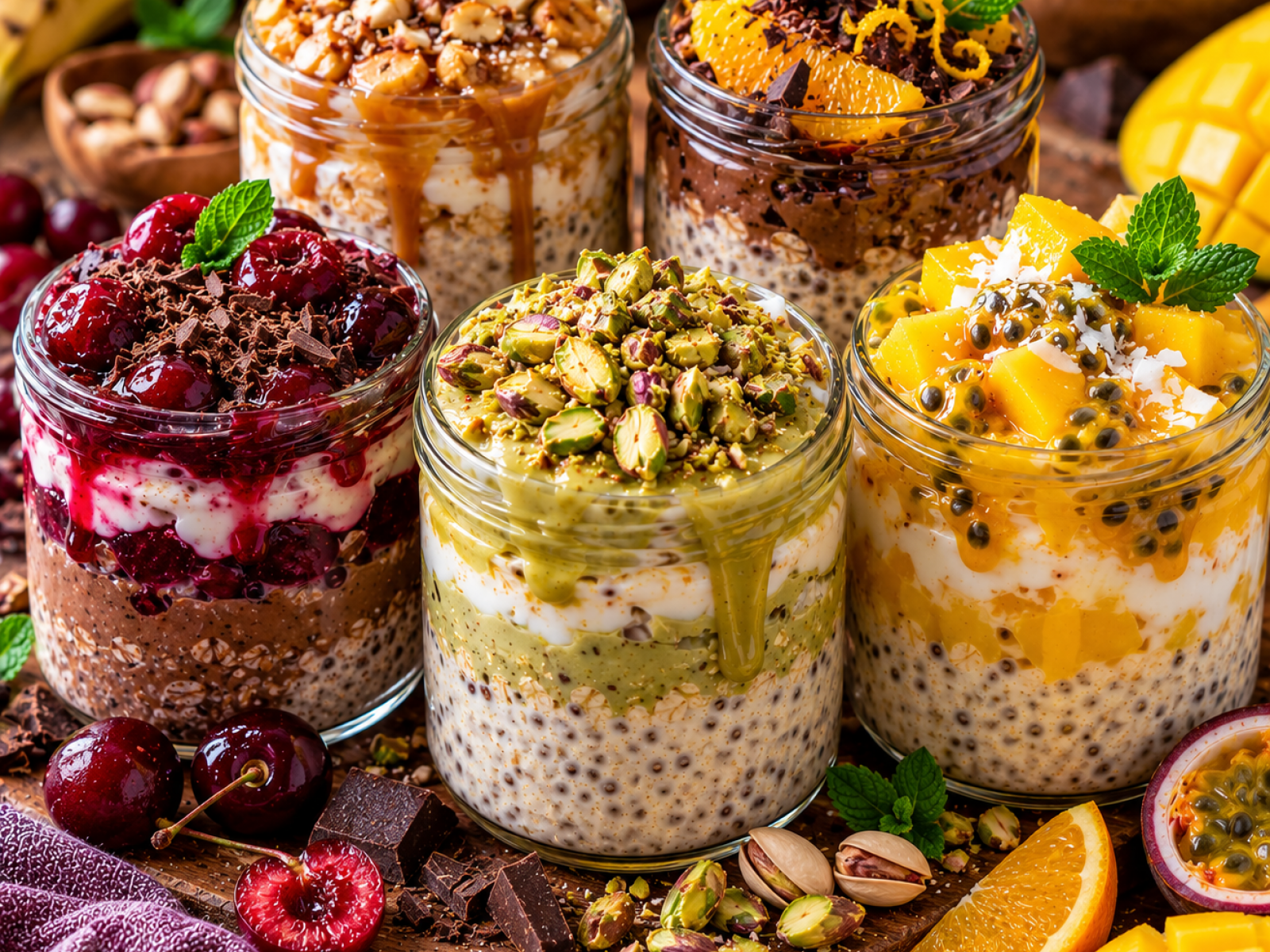 5 nowych przepisów na nocną owsiankę – 5 smaków