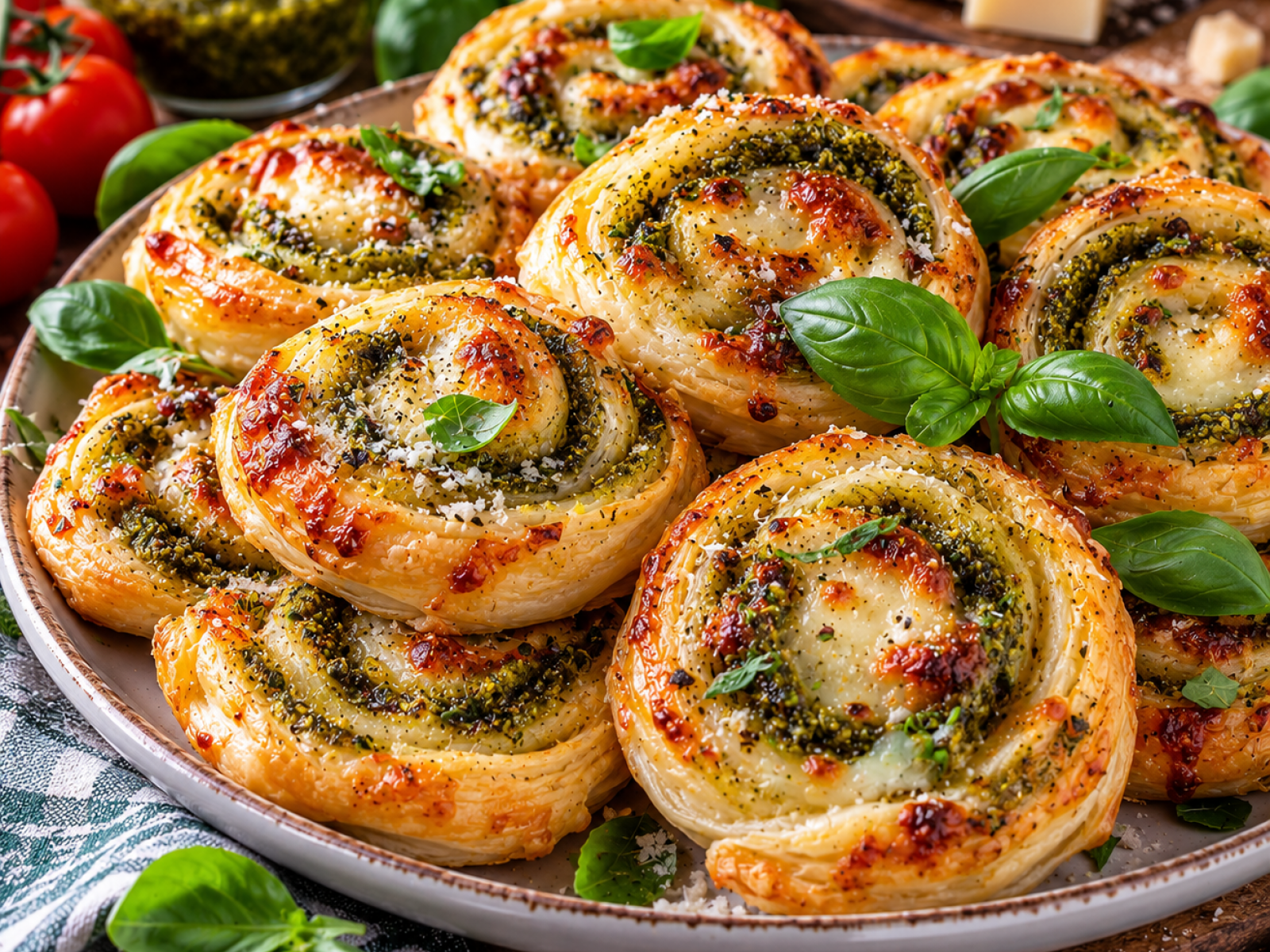 Ślimaczki z ciasta francuskiego z pesto i serem – szybki przepis