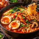 Ramen z kimchi, jajkiem...