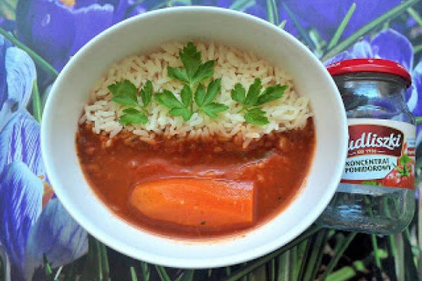 Zupa pomidorowa z ryżem i miodem