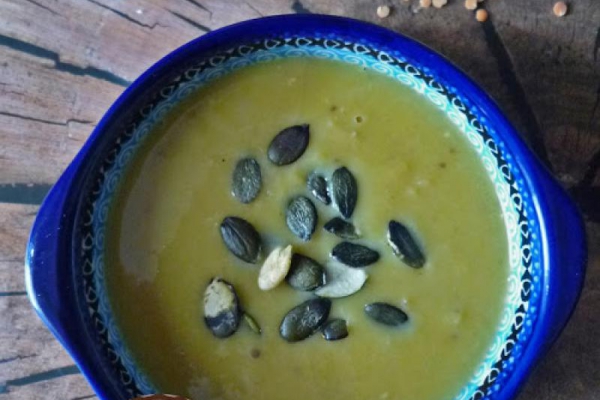 Wyśmienita zupa dyniowa z soczewicą. The Best Pumpkin Lentil Soup.