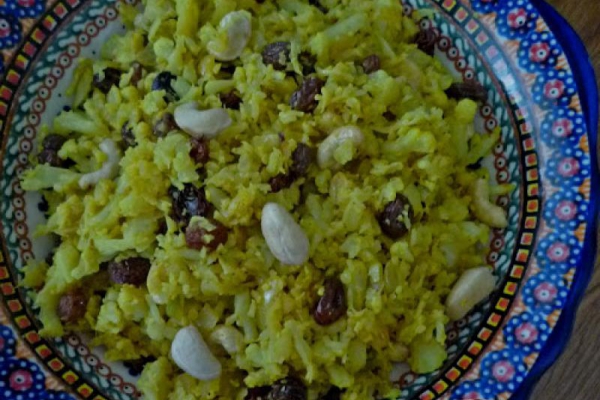Kalafiorowy ryż curry. Curried Cauliflower Rice.