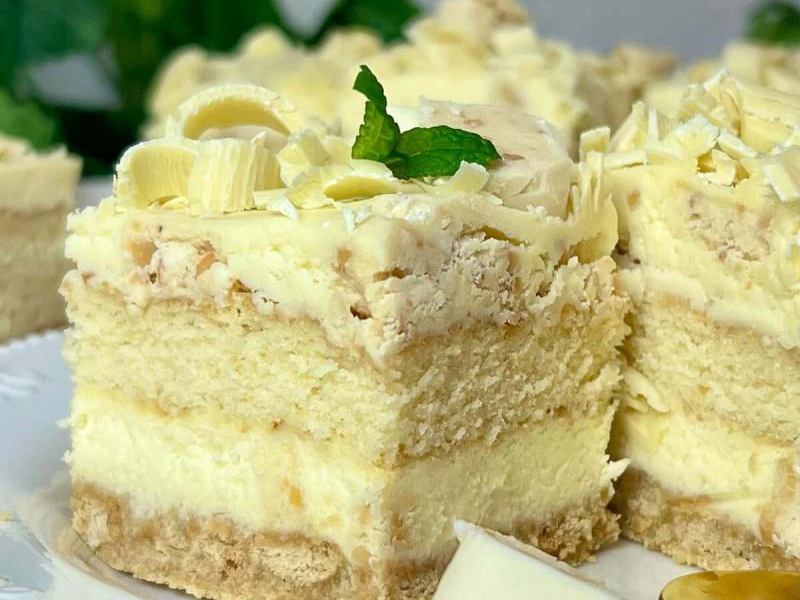 Biały Michałek – ciasto z białą czekoladą i mascarpone