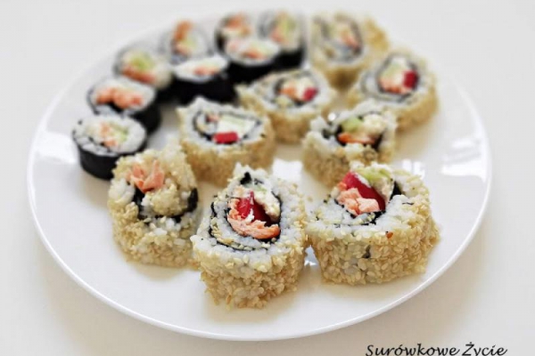 Robimy sushi w domu - uramaki czyli maki odwrotnie rolowane. Część czwarta