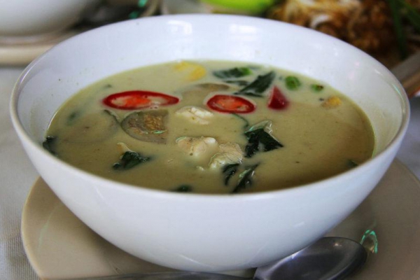 Tajskie zielone curry z krewetkami