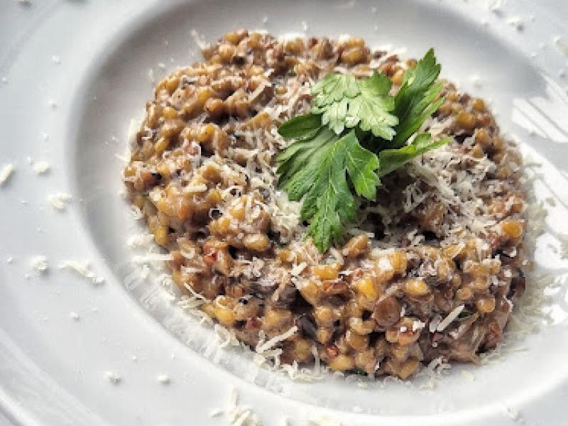 Kremowe kaszotto z grzybami