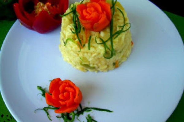 Warzywne risotto z indykiem