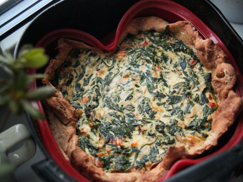 Tarta ze szpinakiem z airfryer