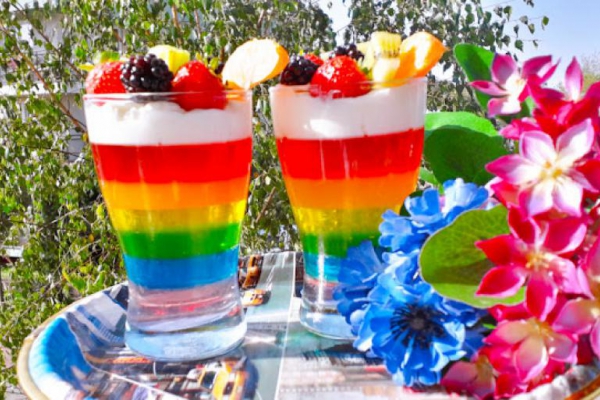 Tęczowy deser  Rainbow in Glass