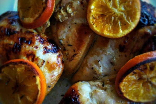 Kurczak pieczony w pomarańczach – flat roasted chicken