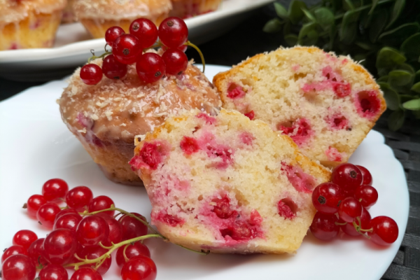 Muffinki z czerwoną porzeczką