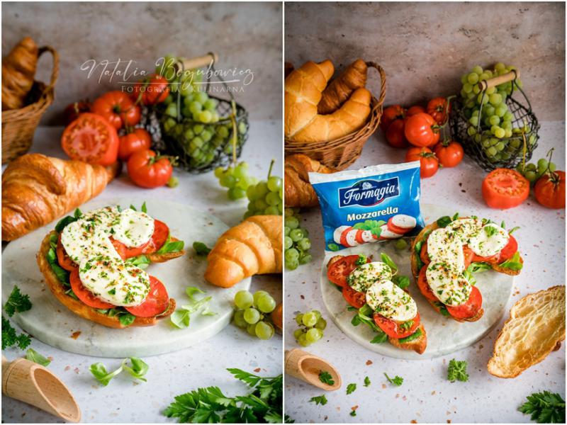Croissanty z marynowaną mozzarellą