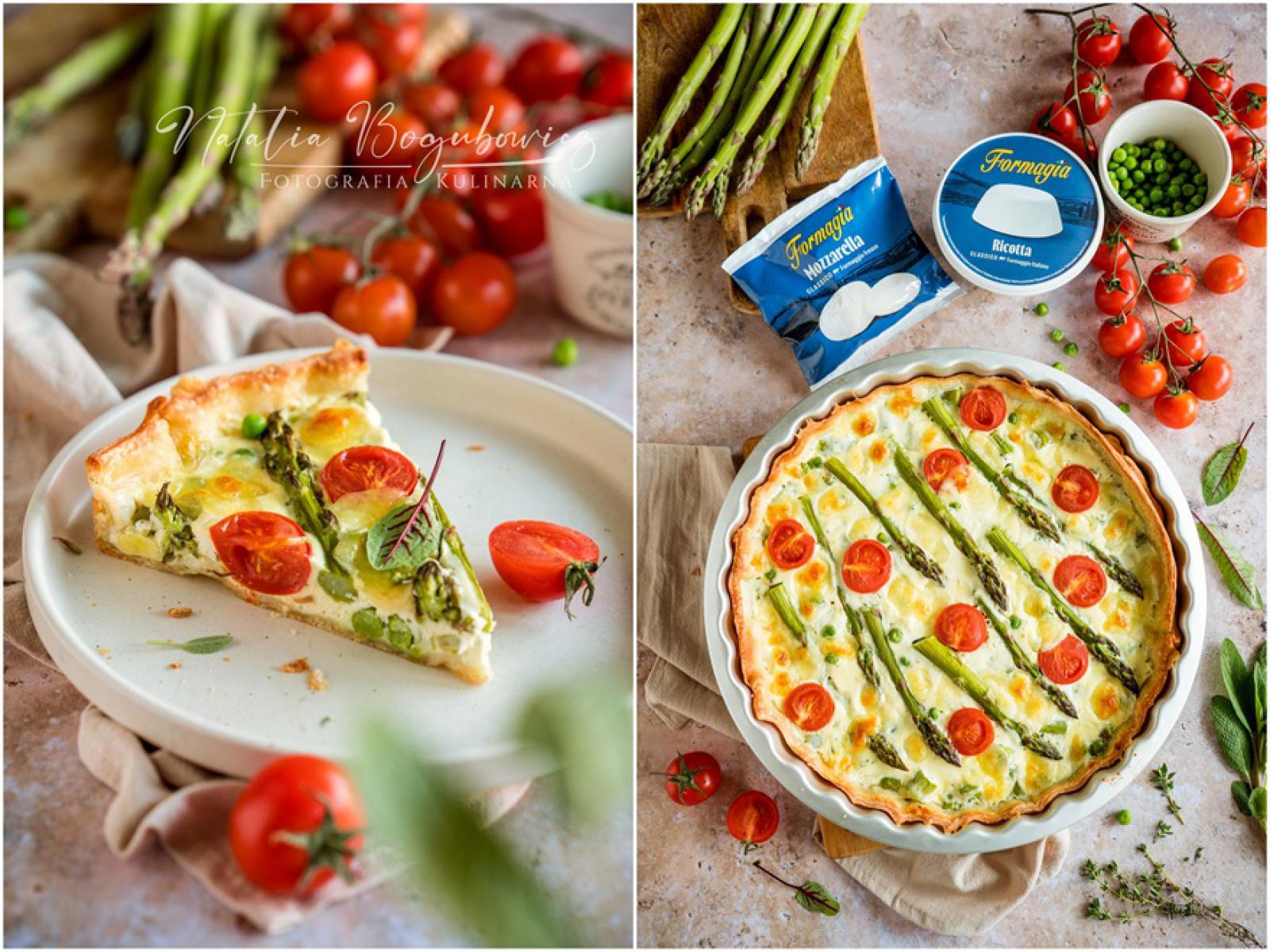 Tarta ze szparagami i mozzarellą