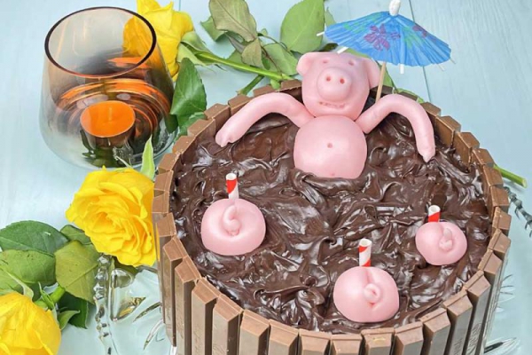 Tort czekoladowy – Świnki w błocie