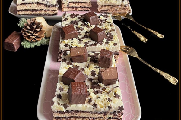 Lodowy tort orzechowo – czekoladowy