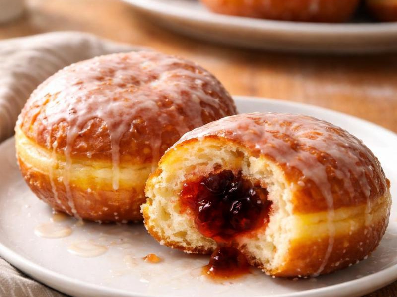 Pączki z dżemem malinowym