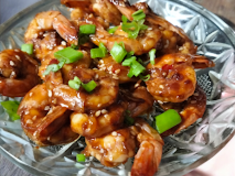 Krewetki w Miodzie i Czosnku