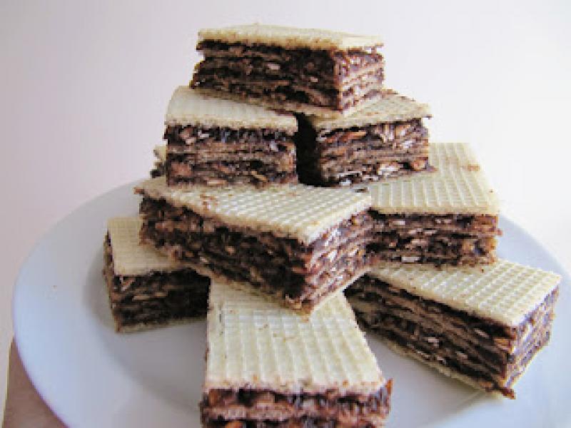 Wafle z masą z płatków owsianych