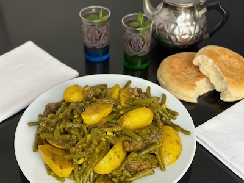 Wołowina po marokansku z Fasolką i Ziemniakami -Marqa dyal loubia khadra b l7em.