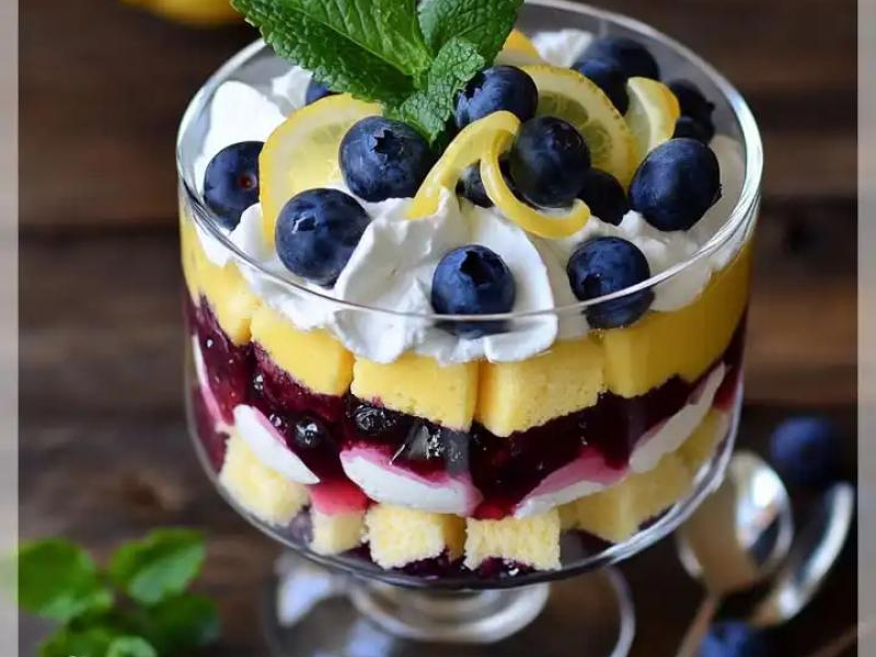 Jagodowo-Cytrynowy Trifle to pyszny deser!