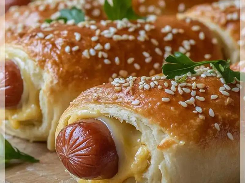 Hot Dog w Cieście Drożdżowym z Serem to pyszna przekąska