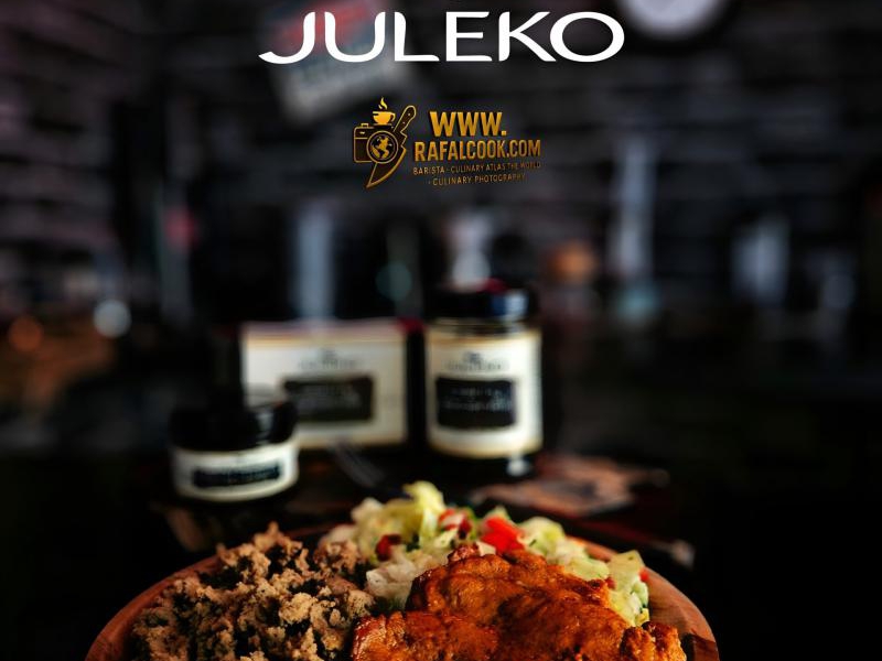 Karkówka z purée z czarnym czosnkiem Juleko