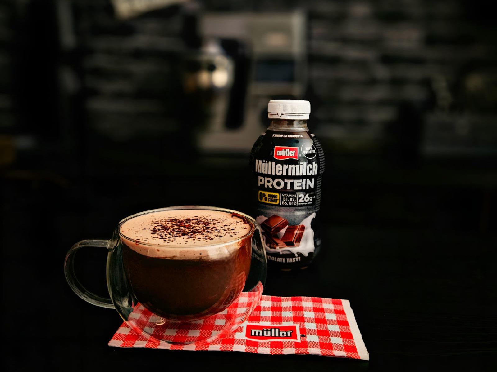 Czekoladowe Protein Cappuccino z Nutellą, szybka kawa deserowa z Müllermilch Protein