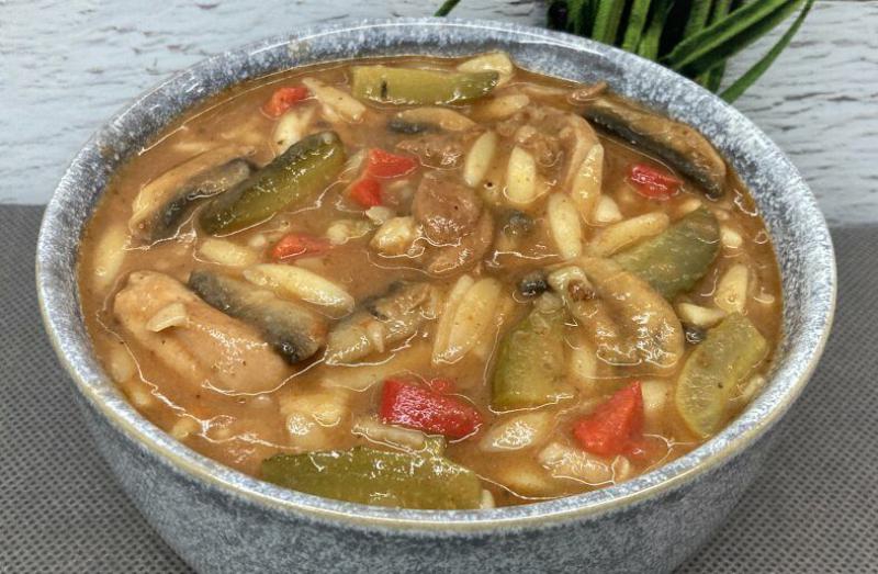 Strogonow drobiowy z makaronem