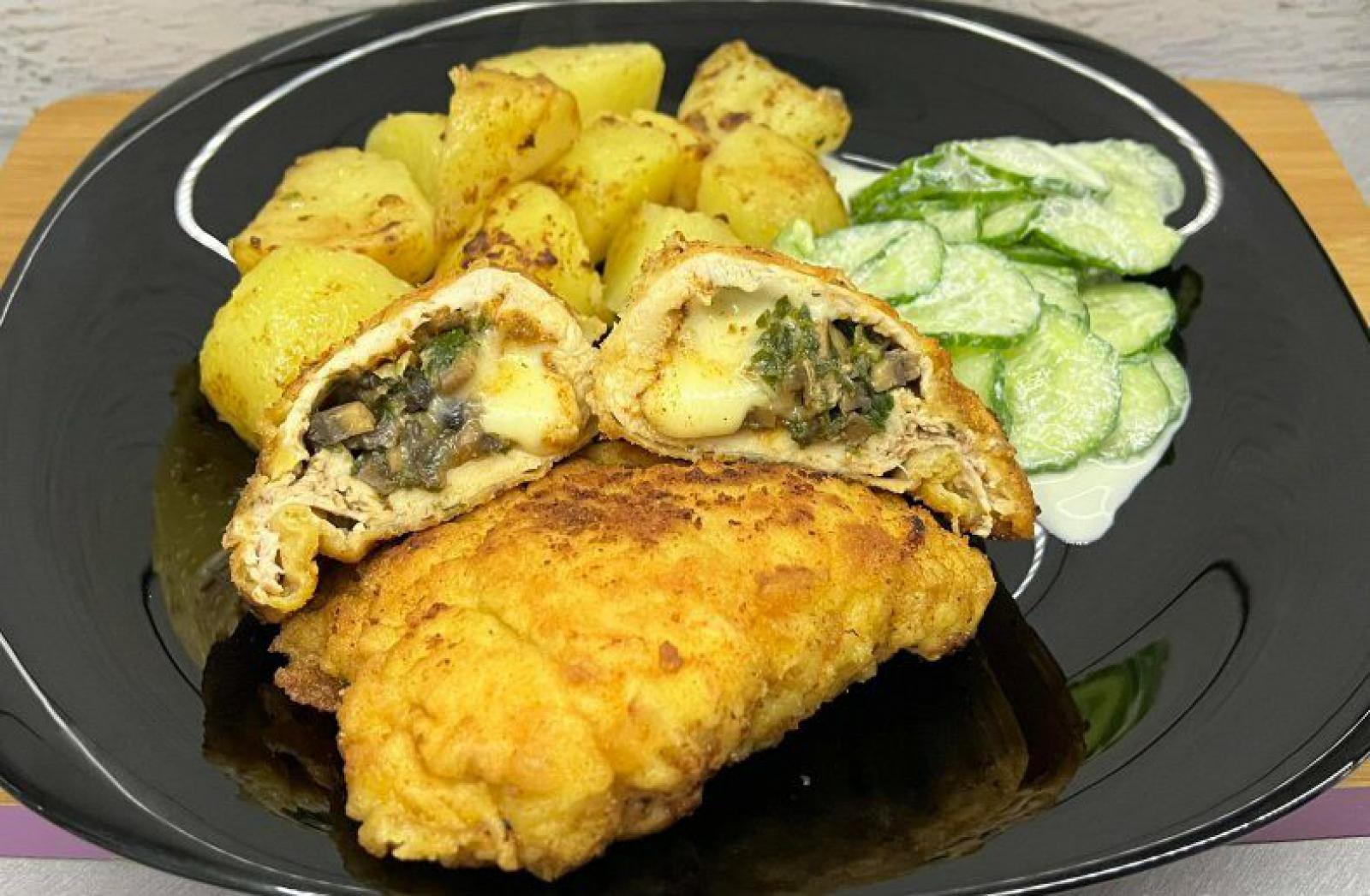 Koperty drobiowe z pieczarkami